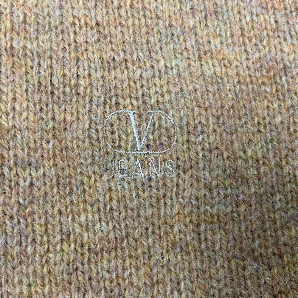Valentino Jeans Vintage Virgin Wool Men's Knit Melange Crew Sweater Sz 52 (L-XL) - Picture 4 of 16